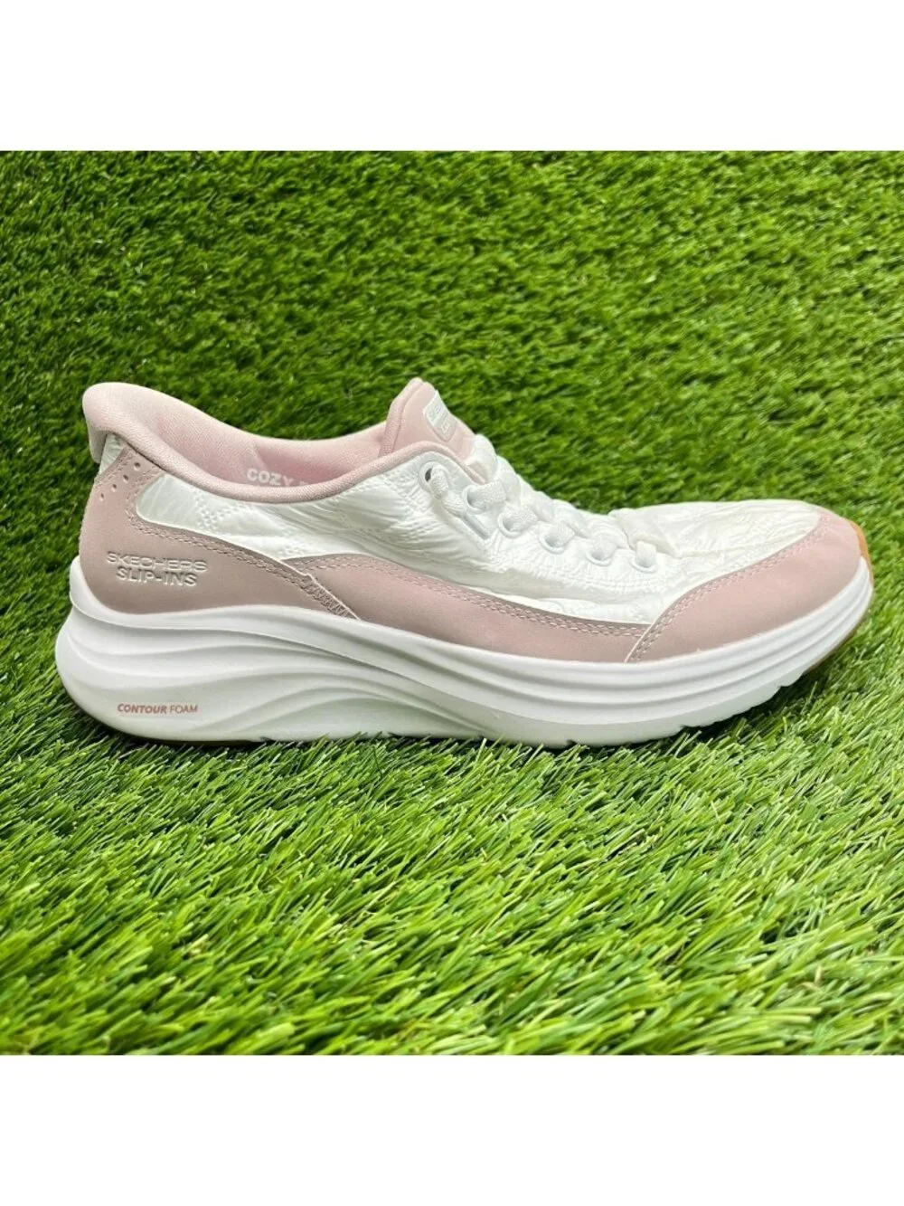 Skechers Contour Foam-Cozy Fit Womens Size 7 Lavender Running Shoes Sneakers